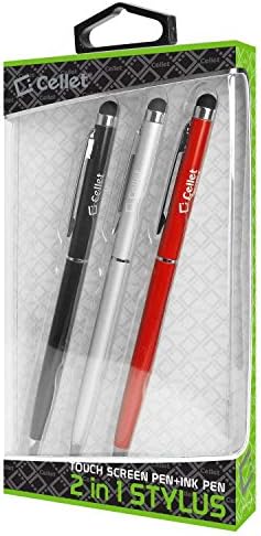 Pen de caneta Pro Stylus para Motorola Moto Z3 Play com tinta, alta precisão, forma mais sensível e compacta para telas de toque [3 pacote-preto-silver]