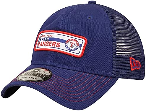 New Era Texas Rangers 9twenty Captura estabelecida de snapback de patch, chapéu ajustável