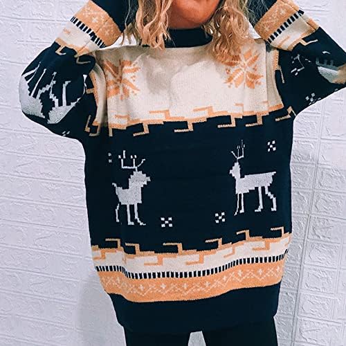 Suéteres de Natal femininos Fashion Little Penguin Pullover de suéter de manga longa solta para homens