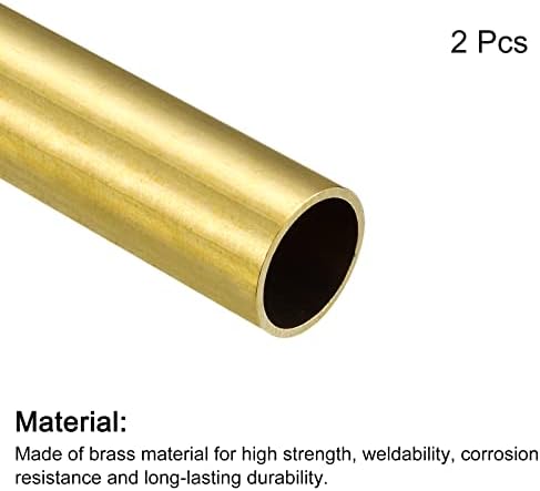 tubo de latão uxcell, 15mm od 1mm espessura de parede de 100 mm de comprimento de tubo redondo para indústria, projetos de bricolage 2 pcs