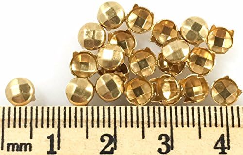 Nailheads - manchas - pregos: tamanho 20/109 com nove facetas acabamento de ouro - 100 pcs - 4 pontas - 4,5 mm