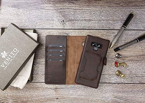Venito Florence Leather Carthe Phone Caixa compatível com Samsung Galaxy Note 9 - Extra Seguro com bloqueio de RFID - carteira