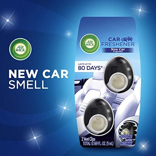 Air Wick Car Carrofres de Air Vent, cheiro de carro novo, neutralização de odor, 4 contagem