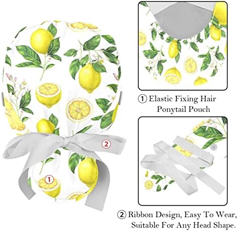2pcs Mulheres Capinho de trabalho ajustável com botão Butter Animal Ponytail Bolsa Tie Back Hat Back