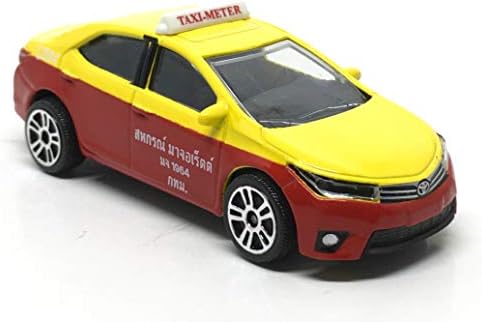 Corolla Altis Modelo Car Escala 1:64 Táxi tailandês - cor amarela/vermelha - MJ Ref 292J - Sem pacote - Melhor decoração