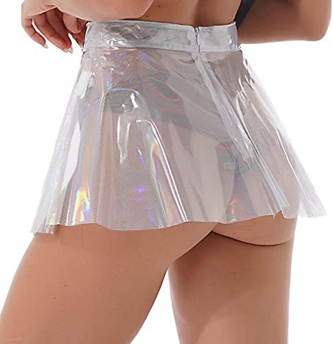 Linjinx Women's PVC PVC Transparente Skirt Clubwear Colo