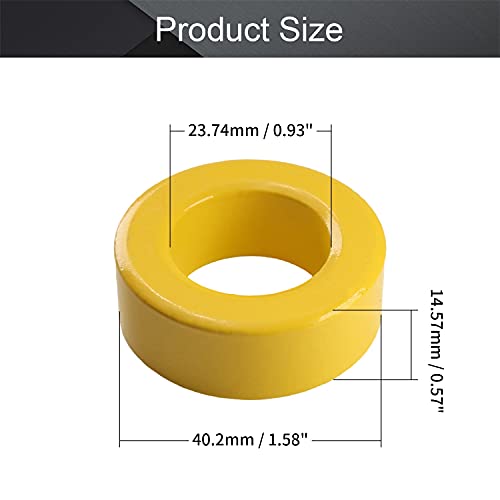 FILECT 3PCS Toroid Core Ferrite Choke Indutor Inductor Ring 24.1x39.9x14.5mm ， amarelo e branco