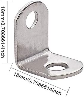 Bettomshin 50 pcs 0,71 x 0,71 em forma de placas em forma de lança de aparas de zinco de zinco rracket de ângulo reto de ângulo de