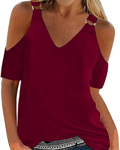 Camiseta fria de ombro para mulheres v pesco