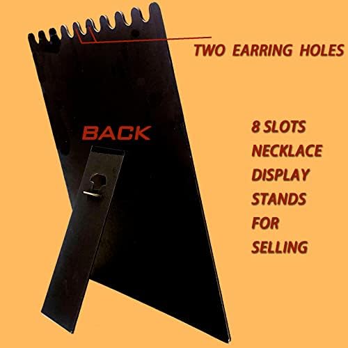 Codant de 14 polegadas de altura de altura de veludo preto Stands Display para vender, colar longo de mesa e exibição de ouvido, dobráveis ​​8 slots Slots Jewelry Stands para vender