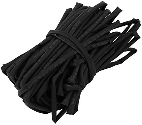 Novo Lon0167 encolhimento de calor com fios de tubo de fios de arame confiável Manga de cabo de eficácia de 15 metros de comprimento de 4 mm de diâmetro preto preto