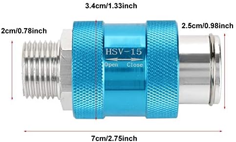 Válvula de deslizamento manual hsv-15 1/2 polegada rosqueada com fluxo de ar pneumático de ar acessório Blue