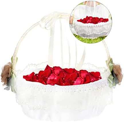 Yardwe 2pcs cesta de flores de cetim dama de honra de casamento de casamento