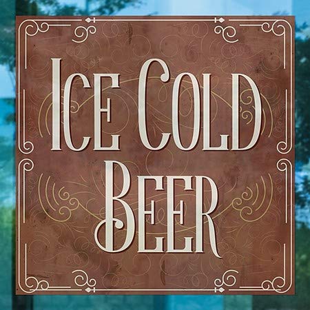 CGSignLab | Janela Card de cerveja gelada -gelo -victoriana, se apega | 5 x5