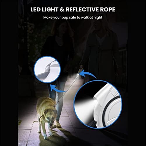 Gretd Leia de cão retrátil 360 ° Tangle livre não deslizamento da trela de cachorro para dispensador de bolsa de cocô de cachorro pequeno a médio