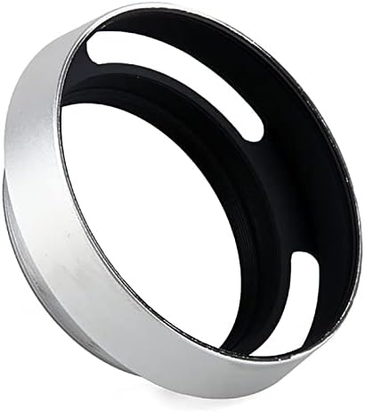 Capô da lente ventilada de 55 mm de 55 mm, portátil de alumínio universal de alumínio capa de capa de capa de lente de chanfro