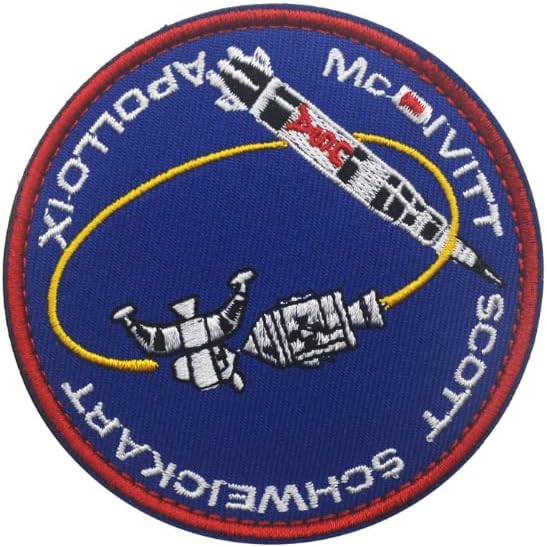 NASA apollo 9 missão tática braçadeira tática bordou patches badges táticas de moral de bordado militar gancho e