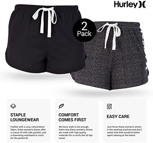 Hurley Pijama Shorts para mulheres, shorts quentes de verão para mulheres shorts, shorts de sono fofos e fofos para mulheres