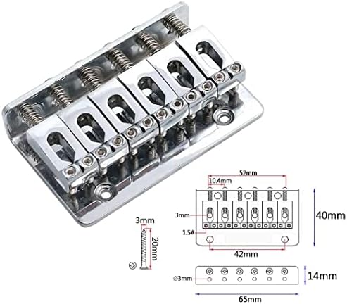 Tuoren 6 Strings Kit de ponte de guitarra elétrica, inclusive a ponte hardtail de carregamento superior PEGS TENAS CHAVES MOTOS