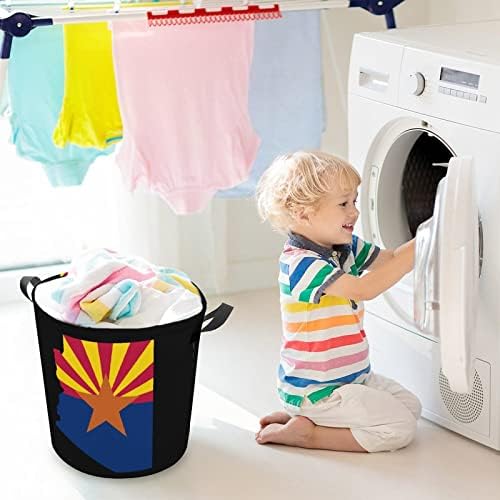 Mapa de bandeira do Arizona Mesh Roupa Cesto de Roupa Recurso Alto Traçando com Handles Storage Bag