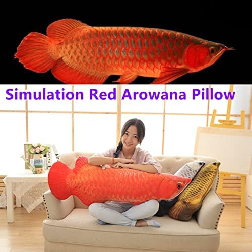 Simulação Tongman Gold Arowana Fish Pillow Imagem macia e luxuos