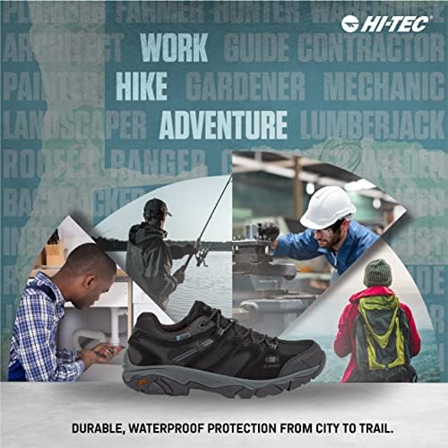 Hi-Tec Ravus WP Sapatos de caminhada à prova d'água para homens, trekking ao ar livre e respirável e sapatos de trilha, tamanhos