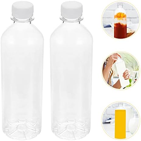 Garrafas de suco de plástico hemoton 10pcs com tampas de 500 ml garrafas vazias para bebidas de leite de limão laranja de laranja de água bebidas de leite