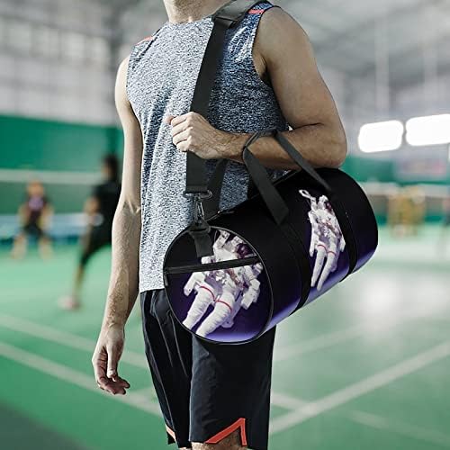 Bolsa de ginástica cilíndrica de astronauta Bag de bolsa de viagem para férias de esportes esportivos para o fim de semana