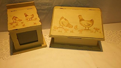 Conjunto de 2 recipientes de armazenamento de galo e galinhas Hosley