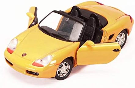 Diecast Car W/Exibir estampa - Porsche Boxster Convertible, Amarelo - Showcasts 73226wyl - 1/24 Escala Modelo Modelo Carro