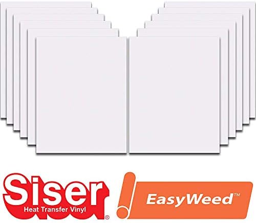Siiser Easyweed Heat Transfer Vinyl HTV para camisetas 12 x 15 polegadas 12 folhas pré-cortadas