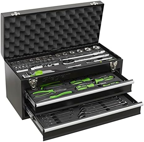 Baú de ferramentas portáteis de gaveta Sealey 2 com kit de ferramentas de 90pc - S01055