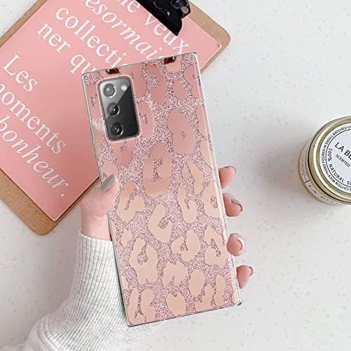 J.WEST PARA SAMSUNG Galaxy Note 20 Case 6,7 polegadas, Luxo Sapprkle bling glitter leopard impressão Design