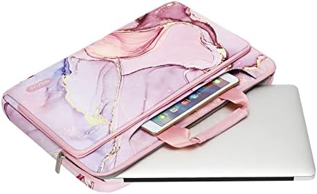 Mosis 16 polegadas 360 laptop de proteção com mármore de mármore mo-mbh216 e sacola de laptop peony com bowknot destacável e bolsa