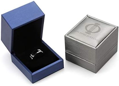 Lerchphi 8mm Black Tungsten Promise Ring for Men - Gravura personalizada e design de borda chanfrado