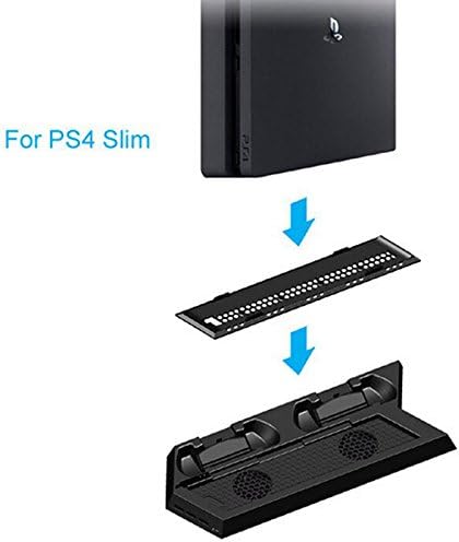 MicroWare PS4 e PS4 Slim Multifuncional Stand com ventilador de resfriamento e 3 portas USB Hub