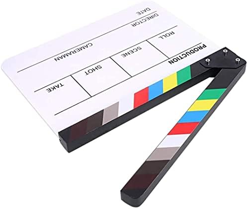 Filme Film Video Clapboard Director Cut Action Clapper Board, Decorações de festas temáticas de filme - preto/colorido, 11,8x10,6 polegadas