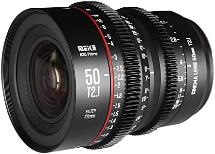 Meike 50mm T2.1 S35 Manual Foco Lens de cinema Prime angular para montagem EF de Canon E e Cine Cinecorder EOS C100 Mark II, EOS C200,