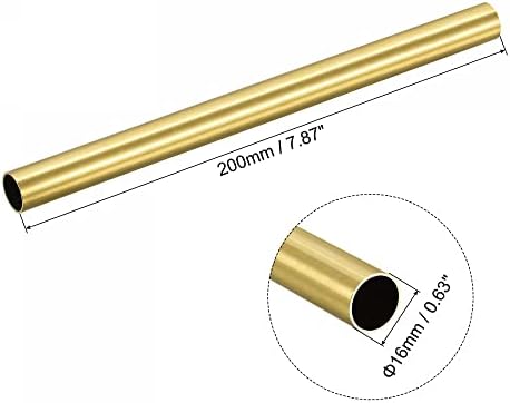 tubo redondo de latão uxcell 16 mm de 1 mm de espessura de parede de 200 mm de comprimento