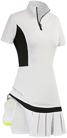 Vestido de tênis de tênis de jack smith com shorts vestido de exercício de exercício seco vestido de manga curta