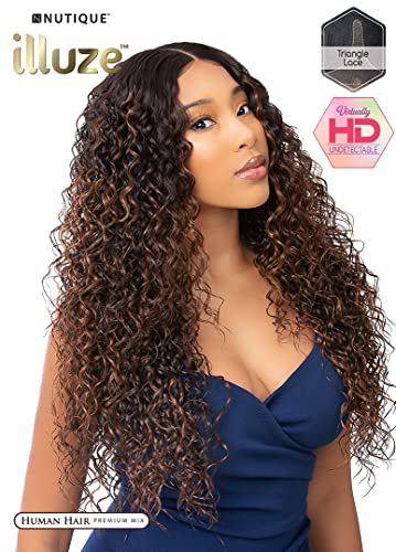 Nutique Illuze Hair Human HD Lace Front Wig Beach Curl 26