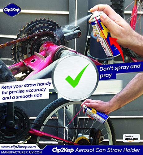 CLIP2KEEP 20 Aerossol pode palha, spray bico de palha de palha de clipes de plástico com auto -adesivo para lubrificante automotivo, spray de bicicleta, limpador de contato