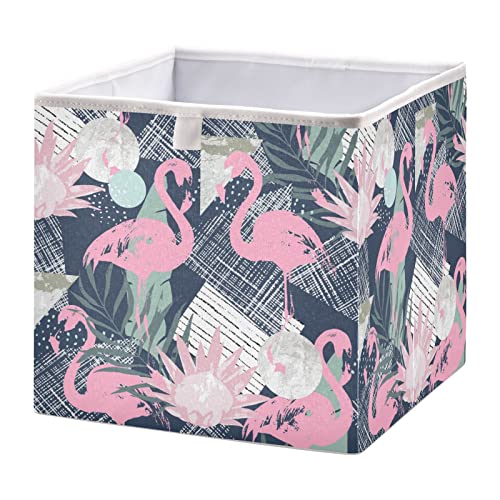 Cubos de armazenamento dobráveis ​​de cubos dobráveis ​​de cubos de cubos de cubo flamingo para caixas de brinquedos