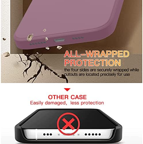 Andwing iPhone 13 Pro Max Case com anel, estojo para iPhone 13 Pro Max Microfiber forro de borracha Silicone Protective Case 360 ​​° Caixa de telefone de anel rotativo para iPhone 13 Pro Max 6,7 polegadas 2021 roxo