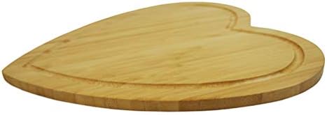 Placa de corte em forma de coração razoável, placa de salada de queijo de madeira de dupla face prato de placa de frutas, tábua de cortar em miniatura para queijo e legumes de carne, 11x12. 45 polegadas