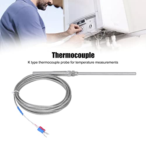 Termopar, sensor de temperatura termopares de alta precisão de 3 metros de comprimento total para teste