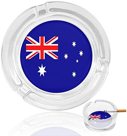 Australia Flag Glass Ashtrays para cigarros lixo à prova de vento pode ser impressa bandejas de cinzas por pátio de escritório