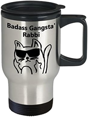 Caneca de viagem de café rabino de gangsta 'badass
