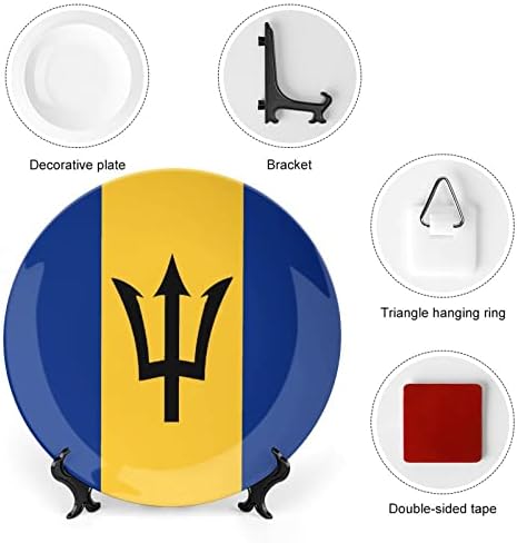 Placas decorativas de cerâmica de bandeira de Barbados com o osso da China pendurada ornamentos de sobremesa Placas