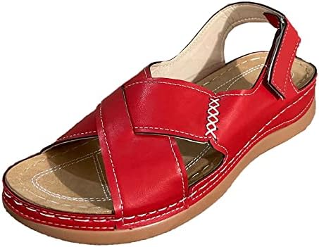 Sandálias de cunha para mulheres casuais no verão moda leve bloco grossa salto boho sandals de praia para férias de férias